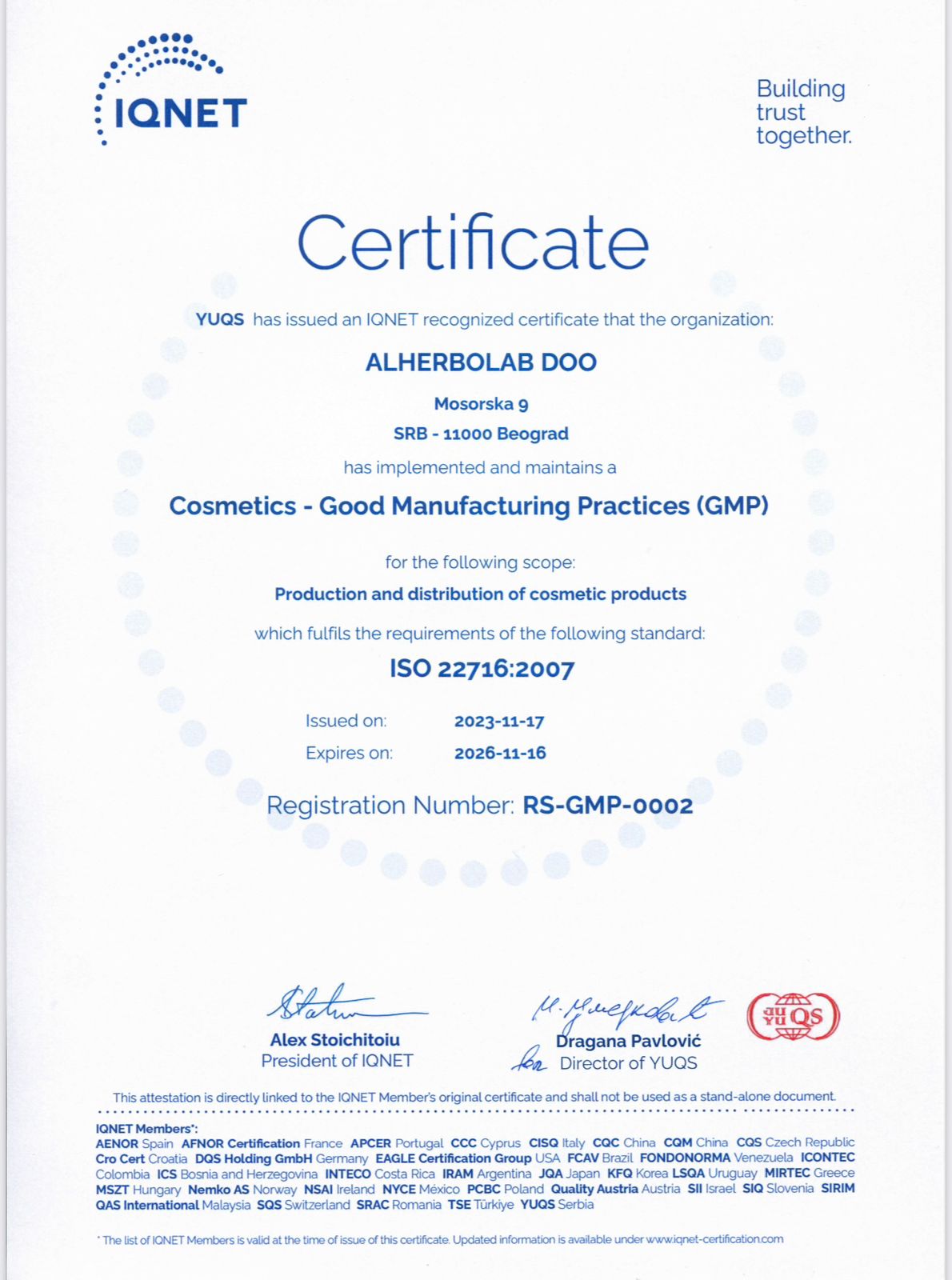 GMP is our new step towards compliance with quality principles